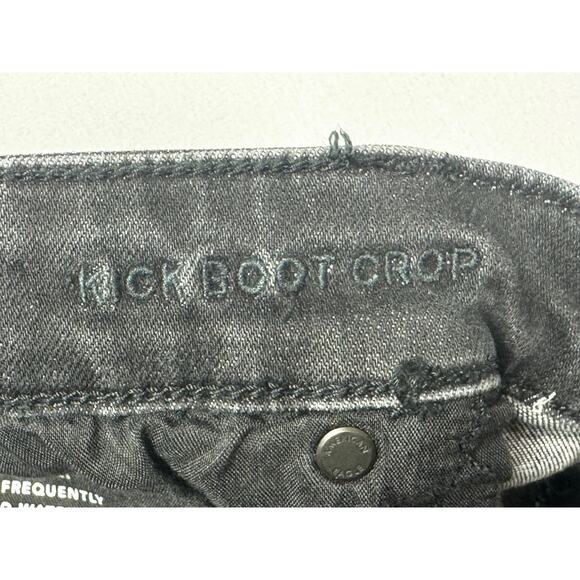 American Eagle Women's Kick Boot Crop Black Denim Jeans - Size 14 Short (34x24) - Picture 5 of 6